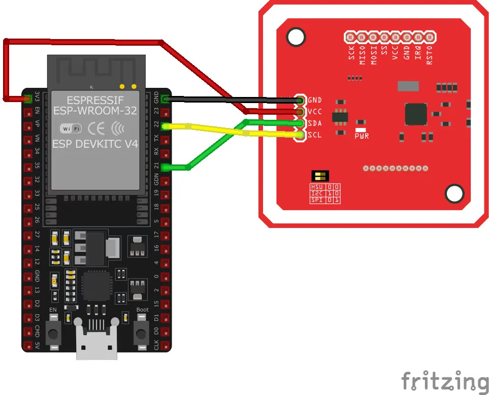 I2C Protocol Wiring with ESP32